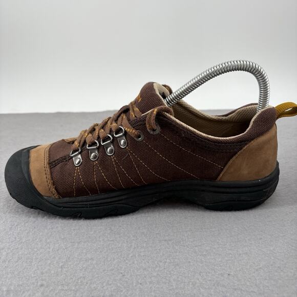 Keen Womens Shoes Size 8.5M Brown Canvas Hiking Sneaker Oxford Lace UP Fashion - Picture 12 of 15